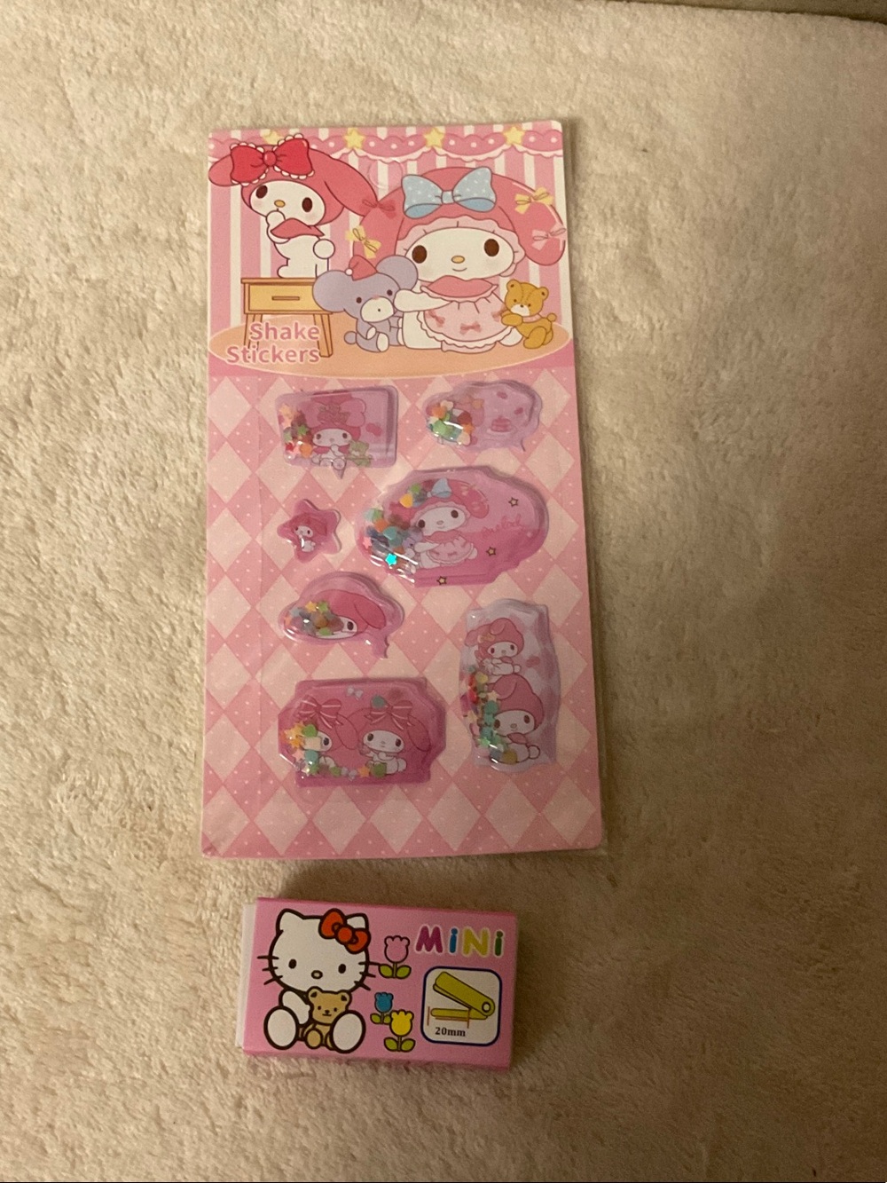 Sanrio My Melody Pink Shaker Stickers - Pastel Pink Accents